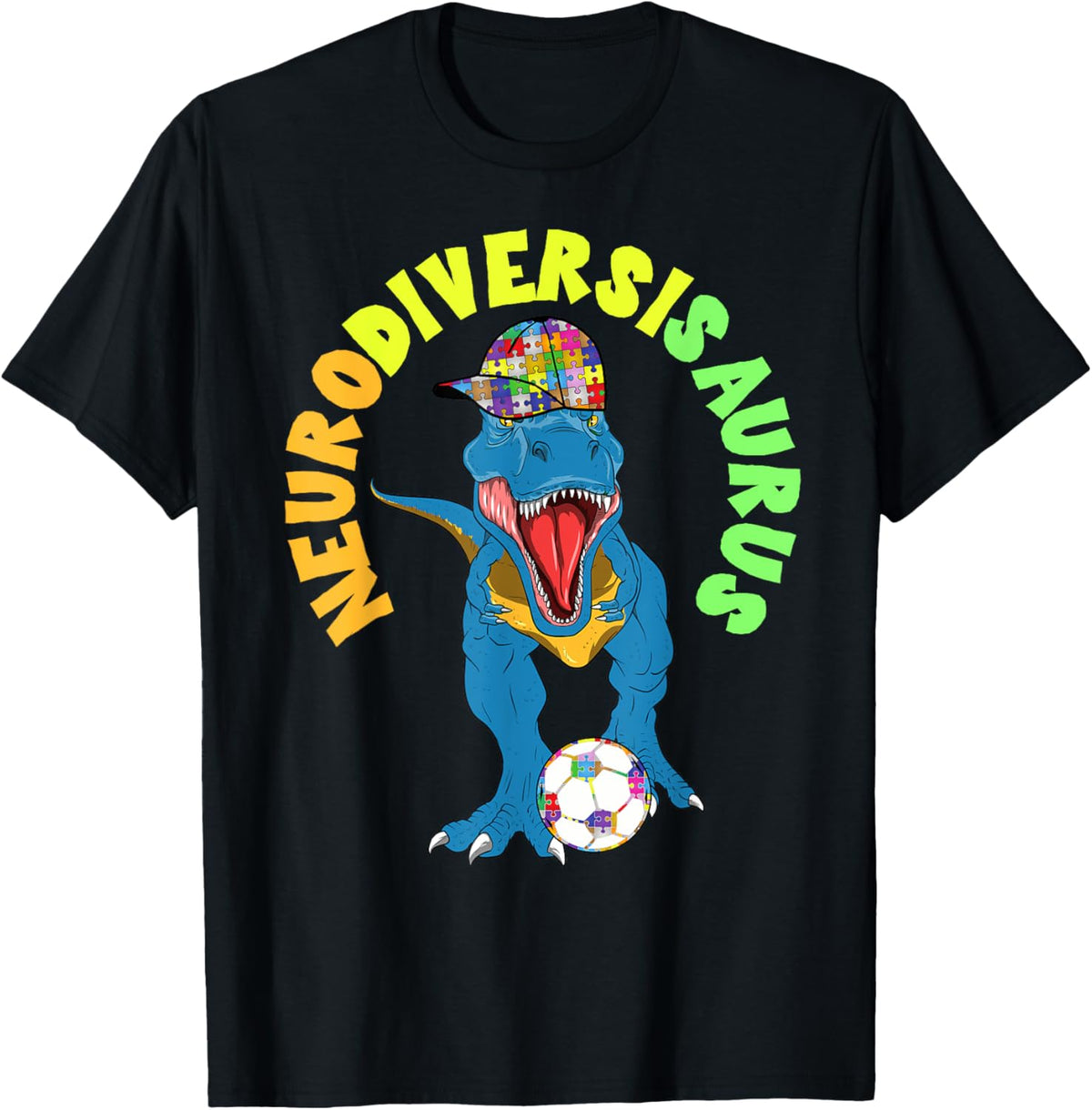 Neurodiversity Dinosaur Autism Awareness Fun for Kids Family T-Shirt