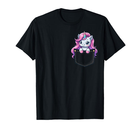 Majestic Unicorn in Pocket for Kids, Boys, Girls, Women T-Shirt