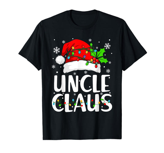 Uncle Claus Shirt Christmas Lights Pajama Family Matching T-Shirt