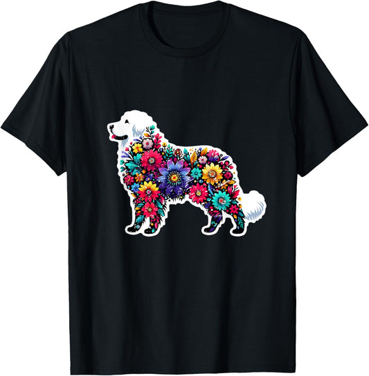 Great Pyrenees Floral Dog Lover Mom Vintage Distressed T-Shirt