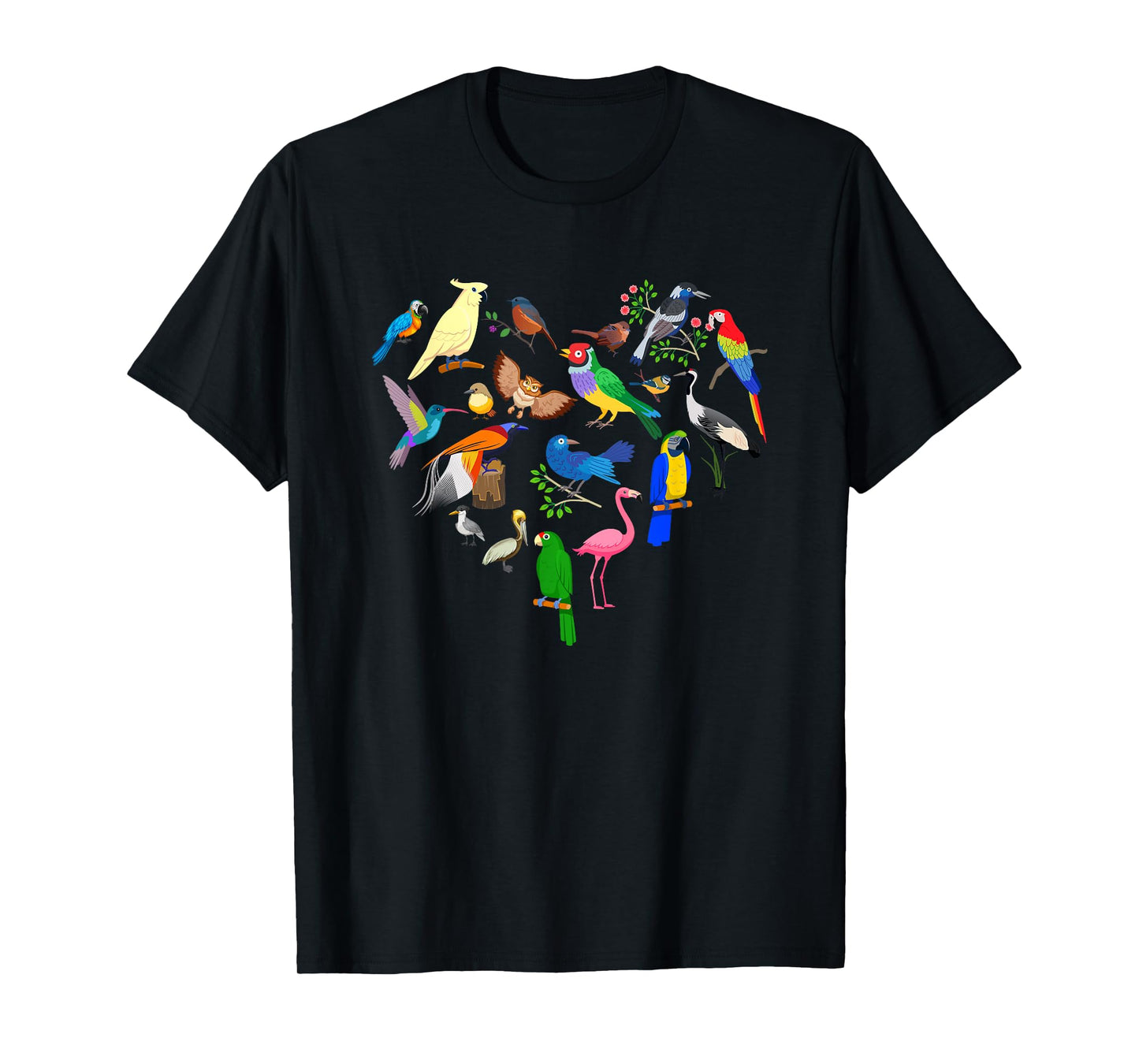 Birds Heart Birding Bird Watching Birder Cute Bird Lover T-Shirt