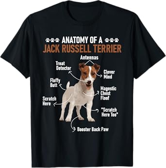 Anatomy Of A Jack Russell Terrier - Dog Owner Animal Lover T-Shirt for Men Women Girls Kids