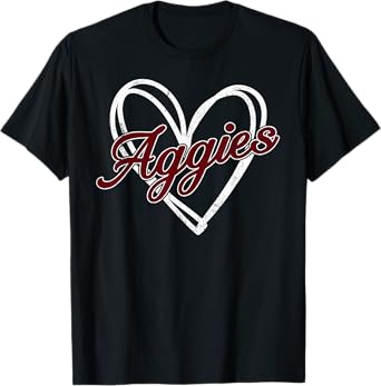 Retro Personalized Aggies-Heart Men Women Kid T-Shirt