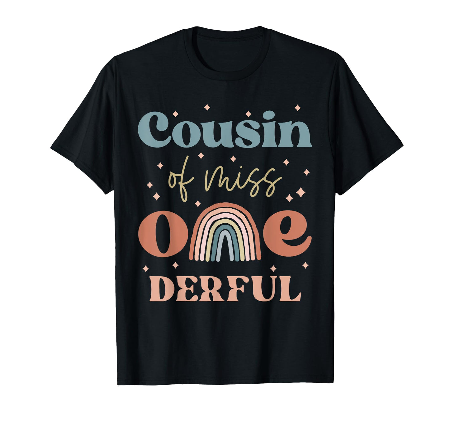 Cousin Miss Onederful Boho Rainbow Daughter First Birthday T-Shirt