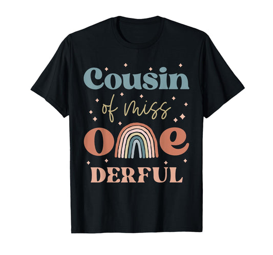 Cousin Miss Onederful Boho Rainbow Daughter First Birthday T-Shirt