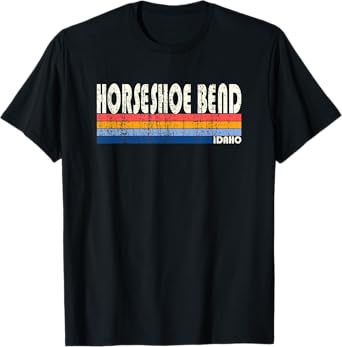 Retro Vintage 70s 80s Style Horseshoe Bend, ID T-Shirt