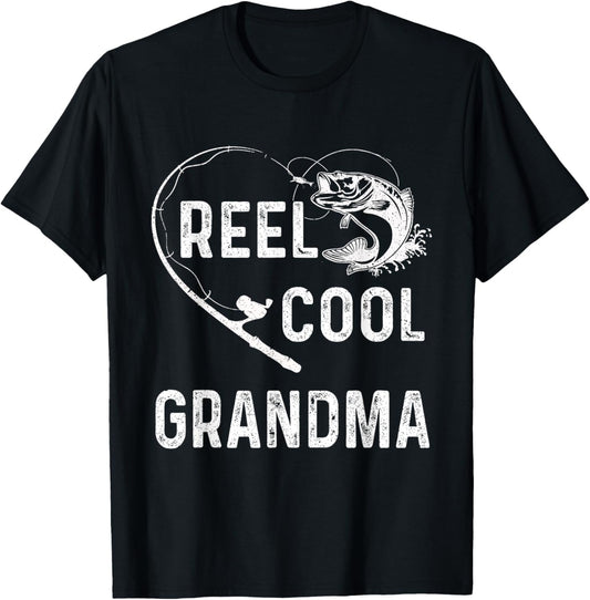 Reel Cool Grandma Retro Fishing Lover For Mothers Day T-Shirt