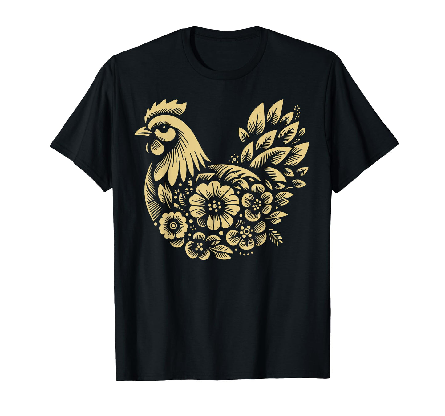 Retro Chicken Cool Graffiti Cute Floral Chicken Lover Women T-Shirt