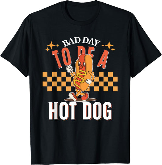 Bad Day To Be A Hot Dog, Funny Food Meme, Retro Summer T-Shirt