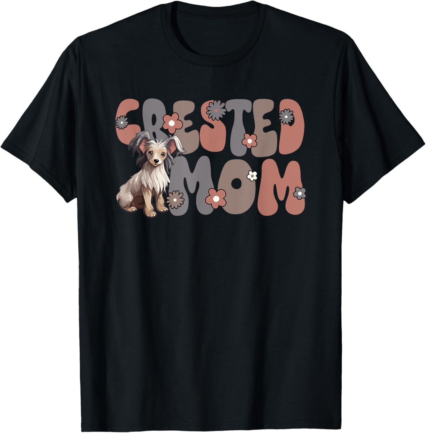 Chinese Crested Dog Groovy World's Best Crested Mom T-Shirt