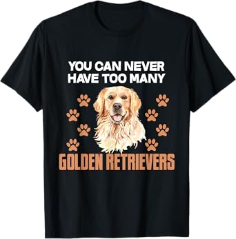 Funny Golden Retriever Dog Head Men Women Girls Kids T-Shirt