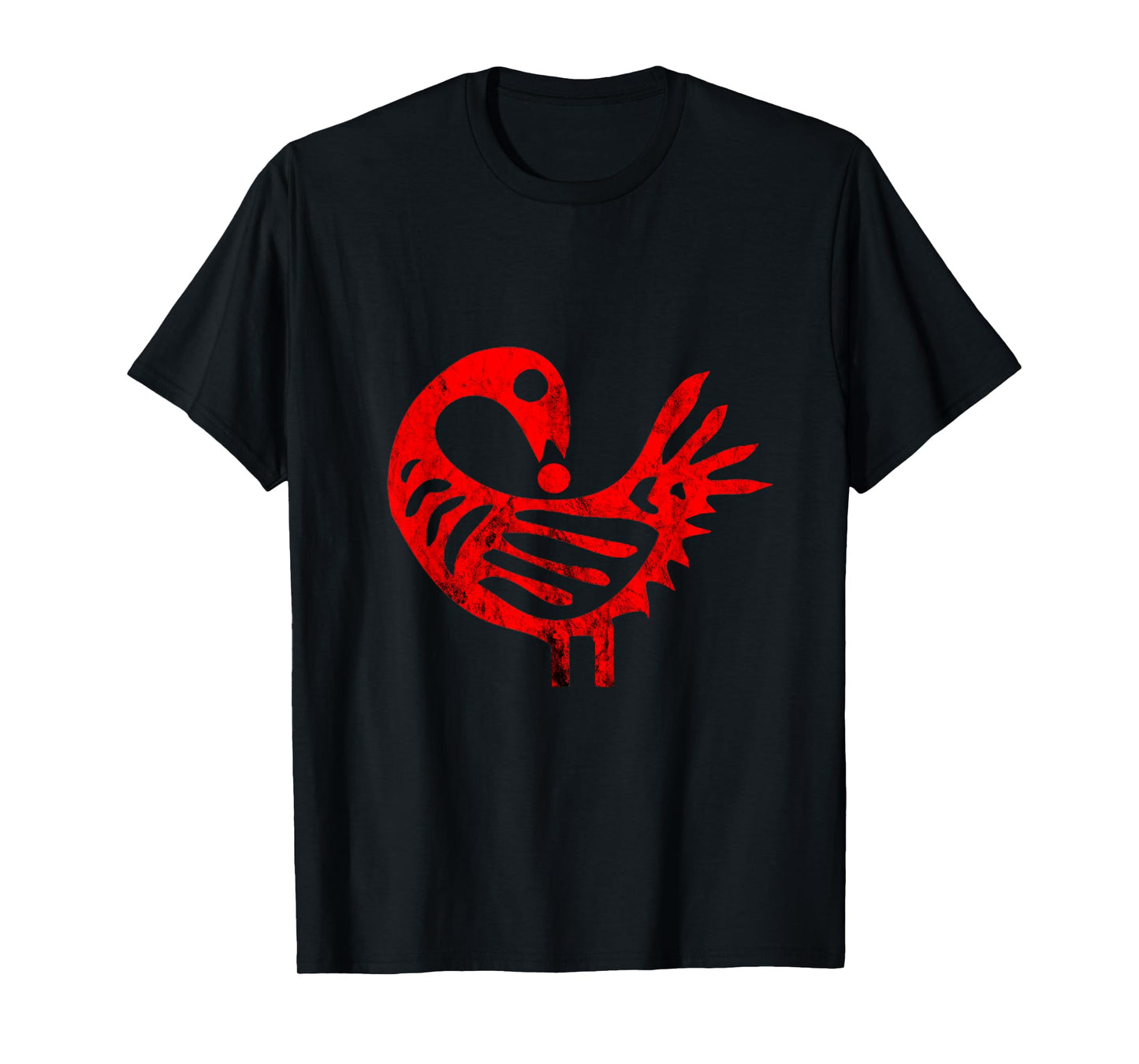 Sankofa Afrocentric Adinkra Red African Symbol Bird T-Shirt