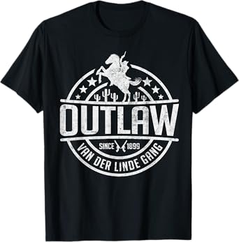 Outlaw Dutch's Gang Red Horse & Cowboy Adventure T-Shirt