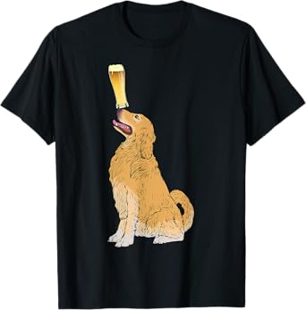 Golden Retriever T-Shirt Beer Lovers Shirt Craft Beer Tee T-Shirt