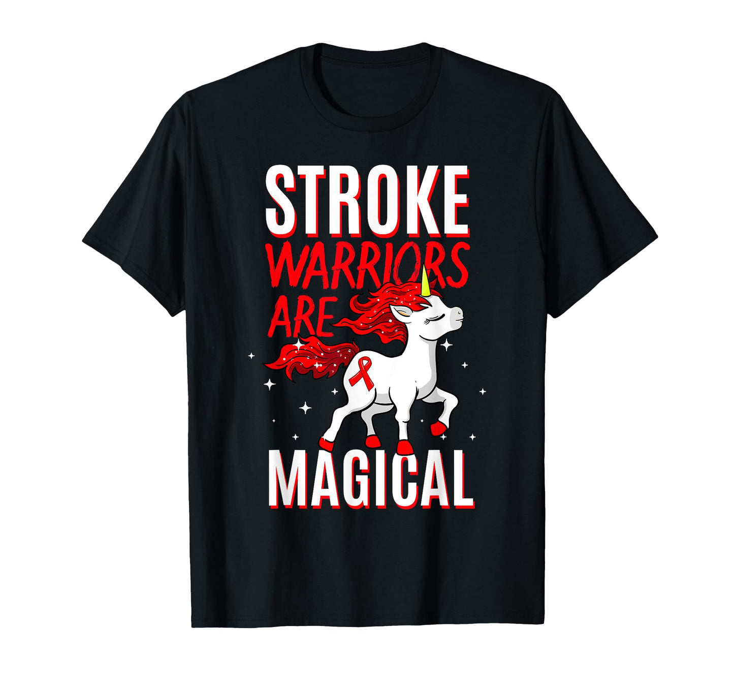Stroke Warrior Transient Ischemic Attack Red Ribbon Obesity T-Shirt