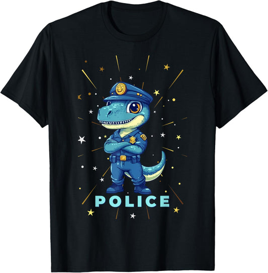 Dinosaur Police Man Policesaurus Officer T Rex Policeman Boy T-Shirt