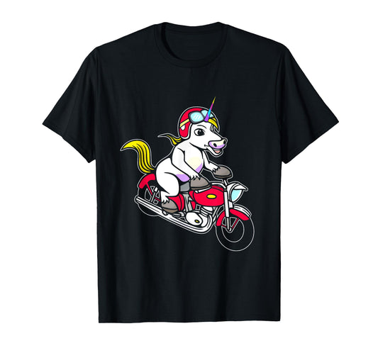 Unicorn with a motorcycle, biker motorcycle dirt bike vintage T-Shirt