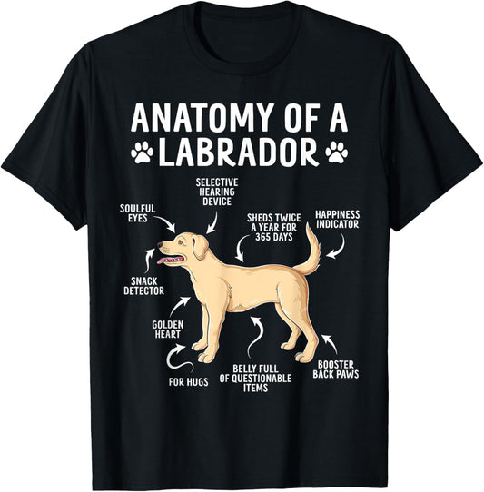 Anatomy of a Labrador Retriever Funny Lab Dog Lover T-shirt