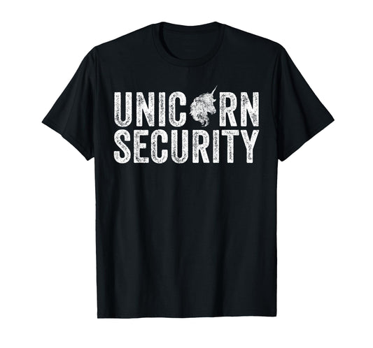 Unicorn Security Halloween Costume Dad Mom Daughter Funny T-Shirt