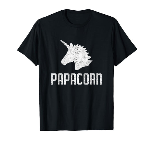 Papa Corn Unicorn Dad T-Shirt Funny Matching Birthday Party T-Shirt