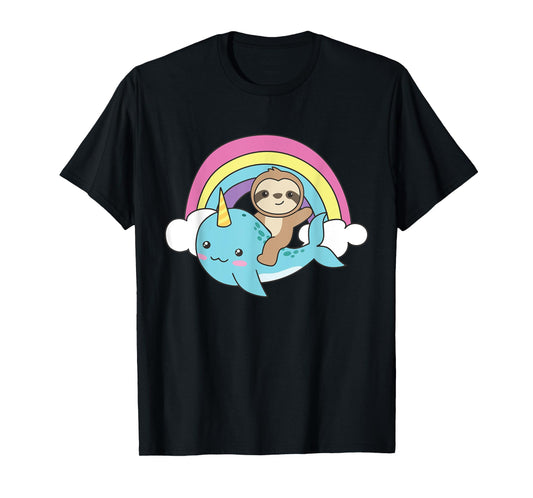 Narwhal Cute Sloth Ocean Unicorn Kawaii Narwhals T-Shirt