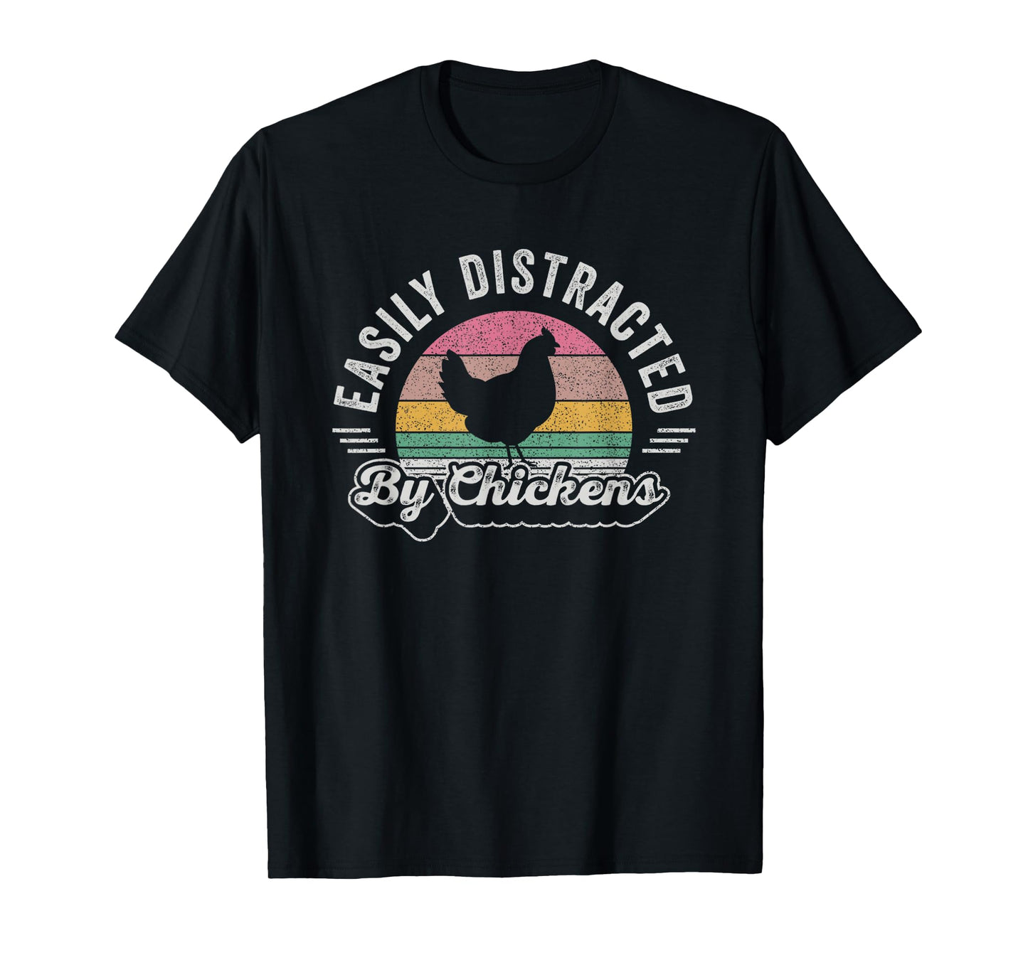 Chicken Lover Vintage Retro Easily Distracted By Chickens T-Shirt