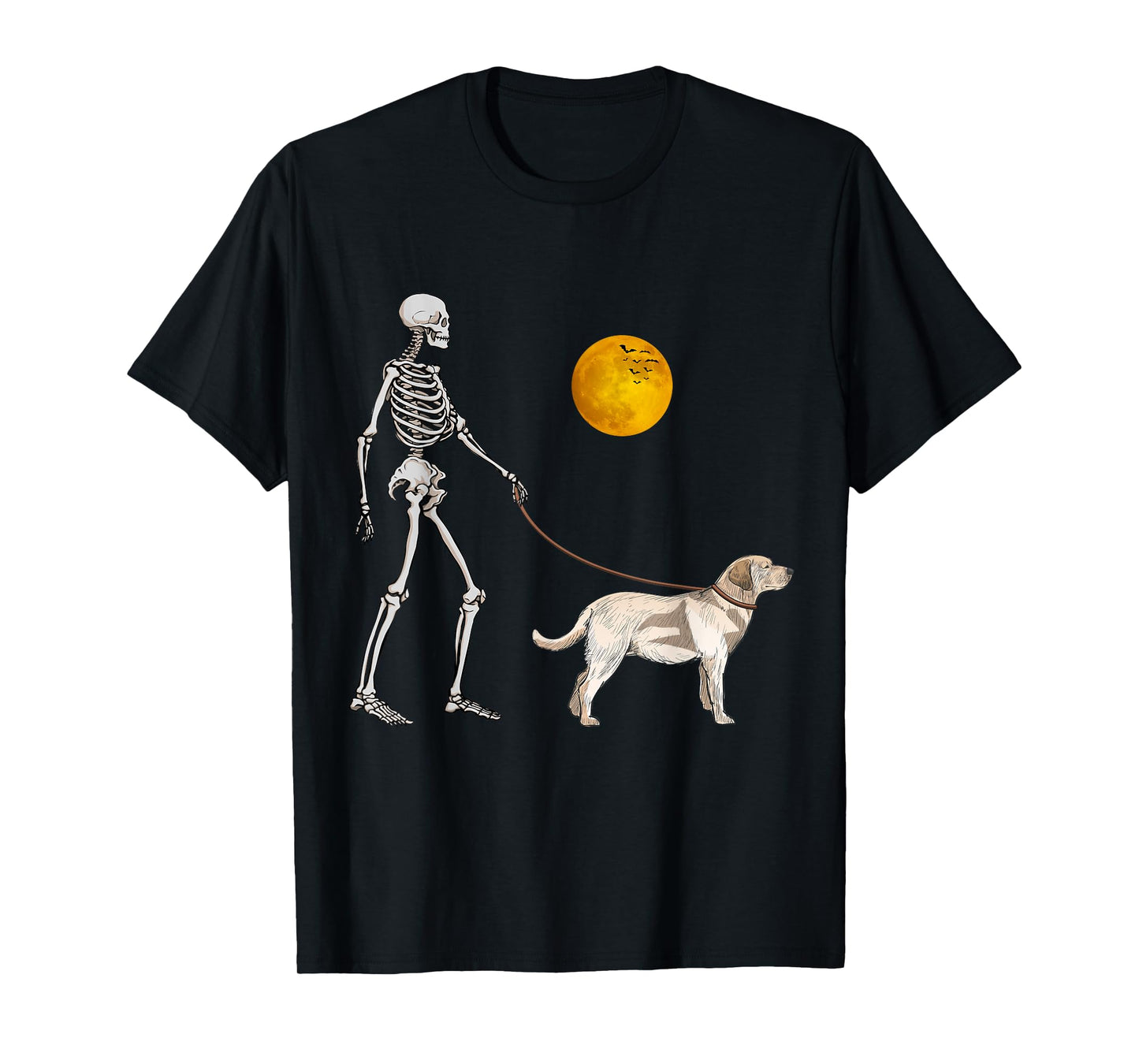 Labrador Retriever Skeleton Dog Walking Halloween Costume T-Shirt