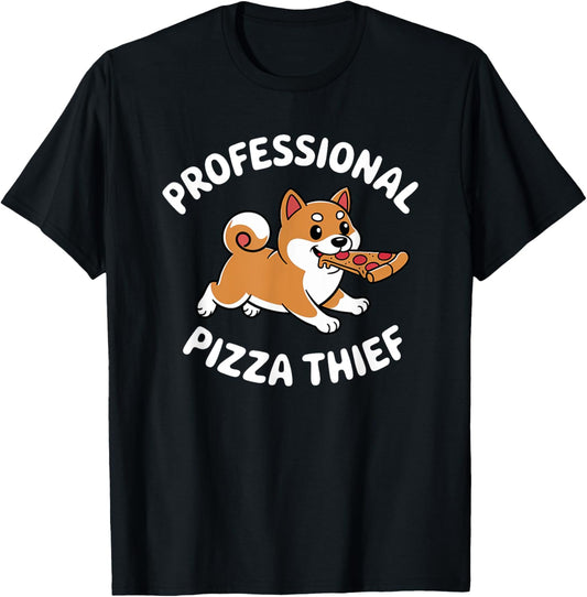 Shiba Inu Pizza Thief Food Dog Lover T-Shirt