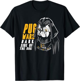 Funny Pug Wars Bark Side of the Dog Movie Pun Dog Lover T-Shirt