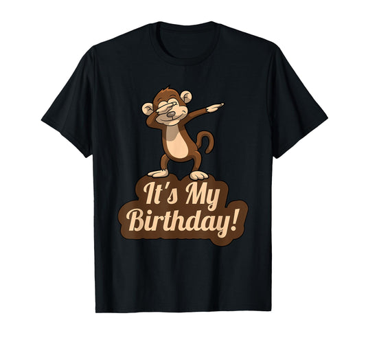 It's My Birthday Dabbing Monkey T-Shirt for Men, Women, Kids T-Shirt