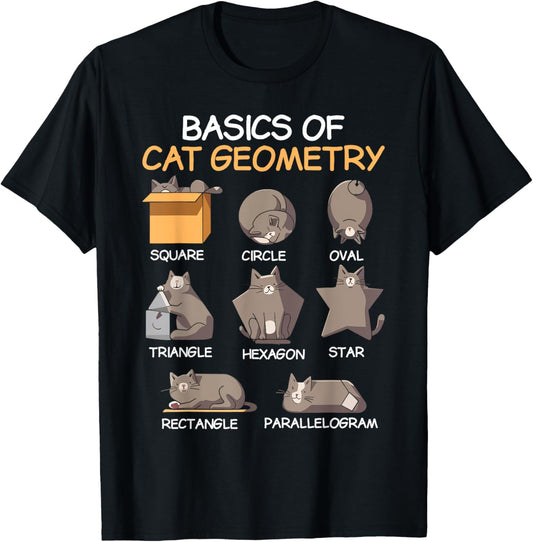 Cat Geometry Math Funny Cat Gifts For Cat Dad, Cat Mom, Kids T-Shirt
