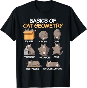 Cat Geometry Math Funny Cat Gifts For Cat Dad, Cat Mom, Kids T-Shirt