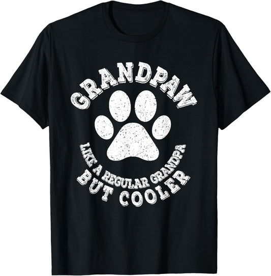 Grandpaw Dog Grandpa Grandfather Funny Grand Paw Retro Men T-Shirt