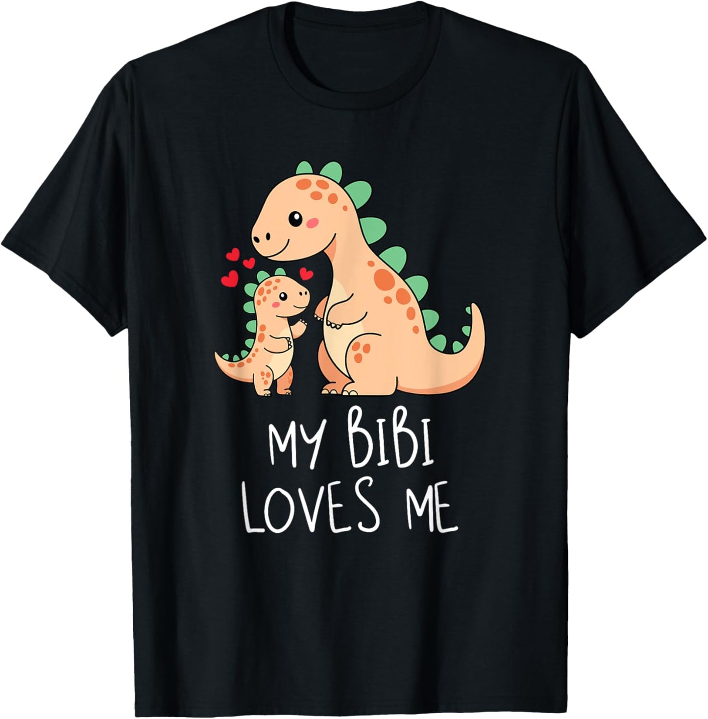 Baby Dino and Grandma My Bibi Loves Me Funny Dinosaur T-Shirt
