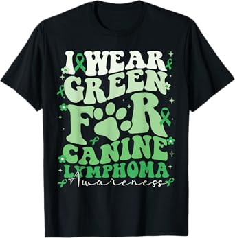 I Wear Green For Canine Lymphoma Awareness Dog Day Men Women Kids T-Shirt