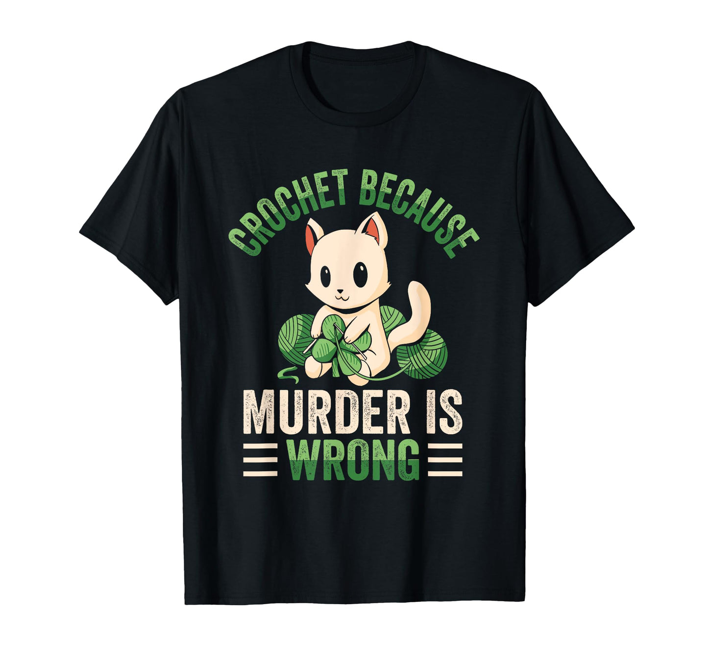 Crochet Because Murder Is Wrong Unicorn Crocheting T-Shirt