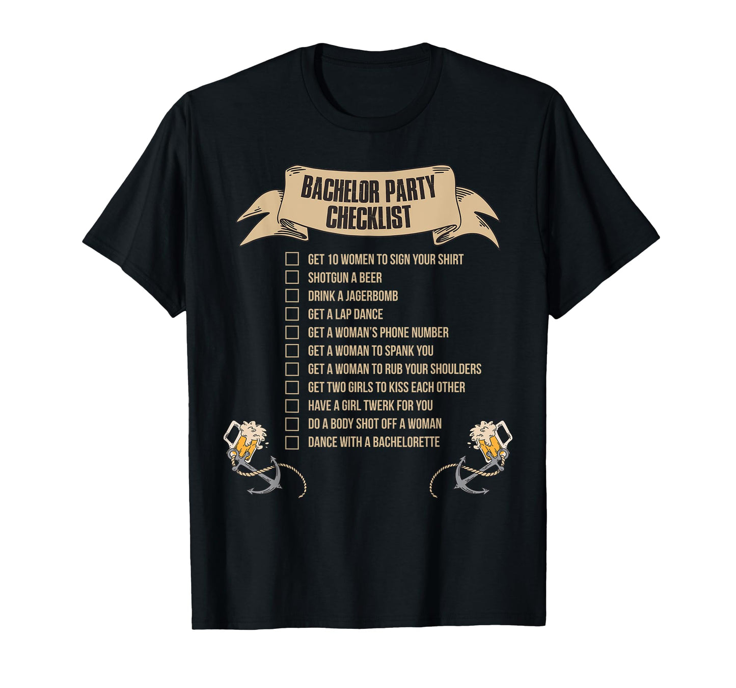 Bachelor Party Checklist T-Shirt