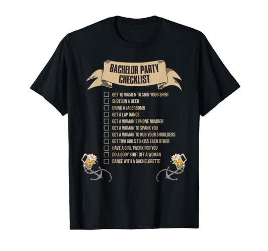Bachelor Party Checklist T-Shirt