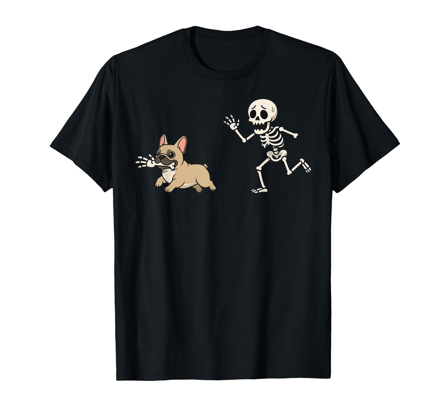 French Bulldog Skeleton Hand Halloween T-Shirt
