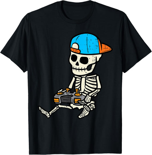 Gamer Skeleton Halloween Costume Boys Men Kids Youth Teens T-Shirt