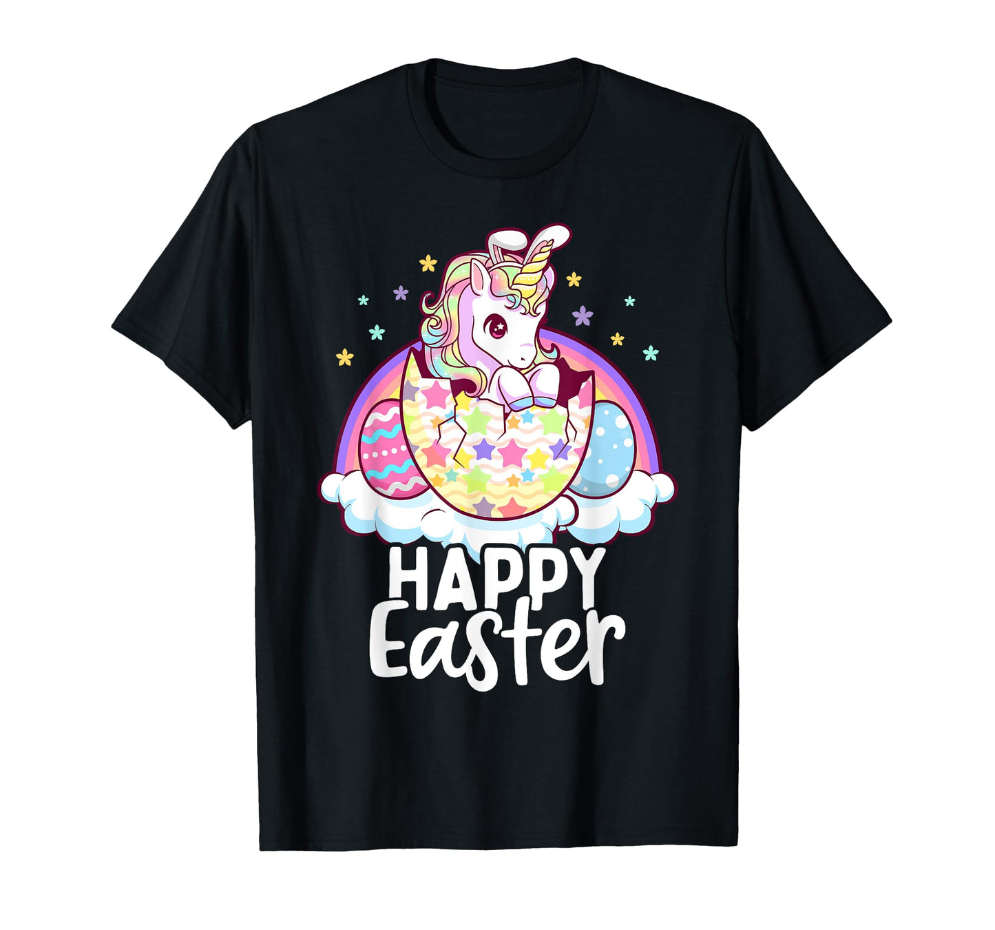 Happy Easter Unicorn Bunny Girls Kids Easter Eggs T-Shirt