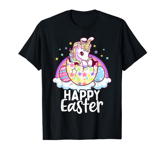 Happy Easter Unicorn Bunny Girls Kids Easter Eggs T-Shirt
