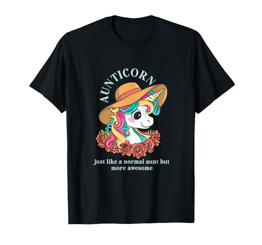 Aunticorn Aunt Unicorn Auntie Niece Nephew Sister Mom Uncle T-Shirt