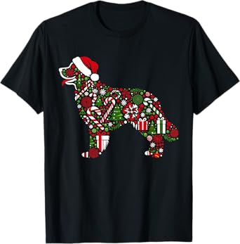 Christmas Tree Candy Golden Retriever Santa Christmas Kids T-Shirt