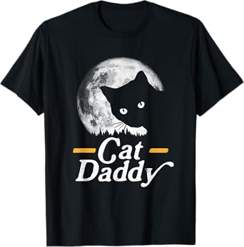 Cat Daddy Vintage Eighties Style Cat Retro Full Moon Men Women Girls Kids T-Shirt