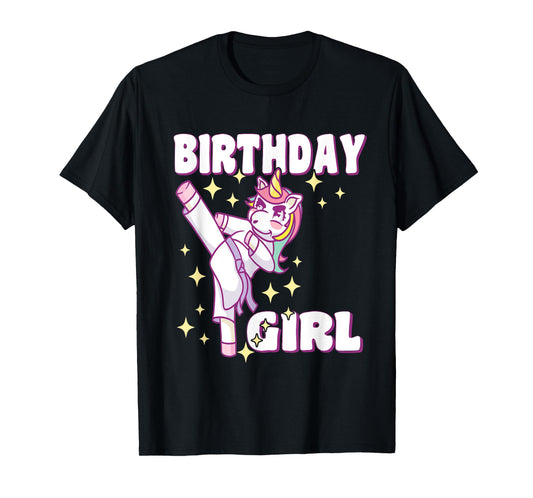 Birthday Karate Unicorn Girl T-Shirt