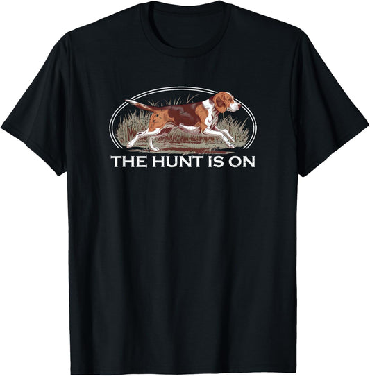 The Hunt Is On Beagle Dog Running Deer Rabbit Hunting T-Shirt