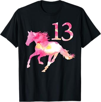 Kids 13th Birthday Horse Gift T-Shirt for 13 Year Old Girls T-Shirt