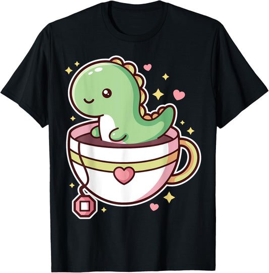 Tea-Rex Funny Dinosaur Puns T-Rex Dino Kawaii Tee Lover T-Shirt