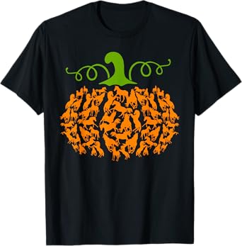 Pumpkin Horse Lover Halloween Costume Girls Women T-Shirt